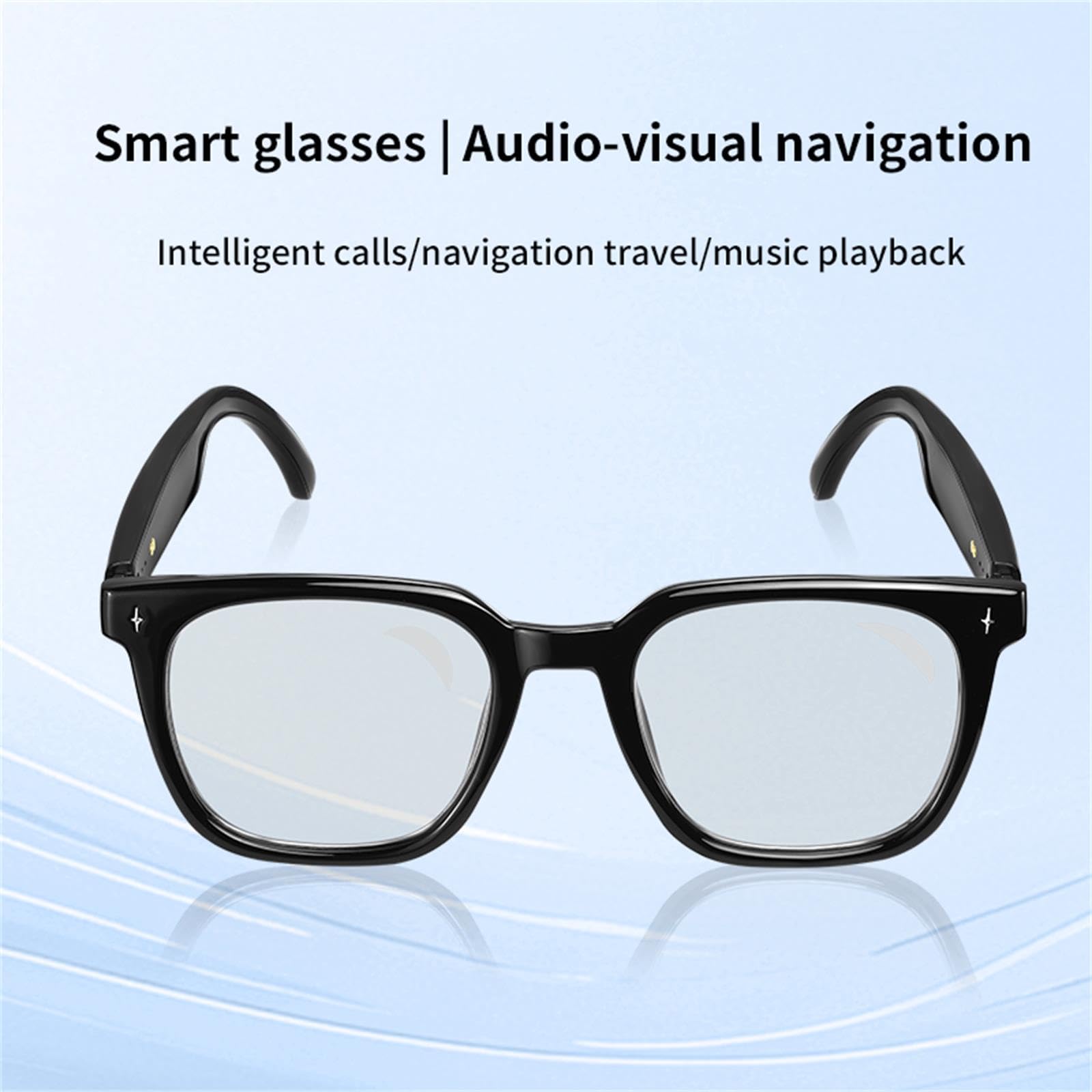 Smart Glasses with Open Ear Speaker & HD Mic - Voice Assistant Compatible, Blue Light Blocking & UV400 Polarized Lens, Touch Control for Music/Calls, Lightweight Comfortable Design for Men/Women
