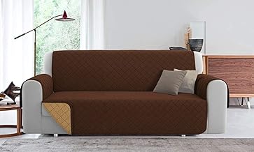 Sovereign Quilted Double Face Sofa Cover (4 Seater, Taupe/Brown)