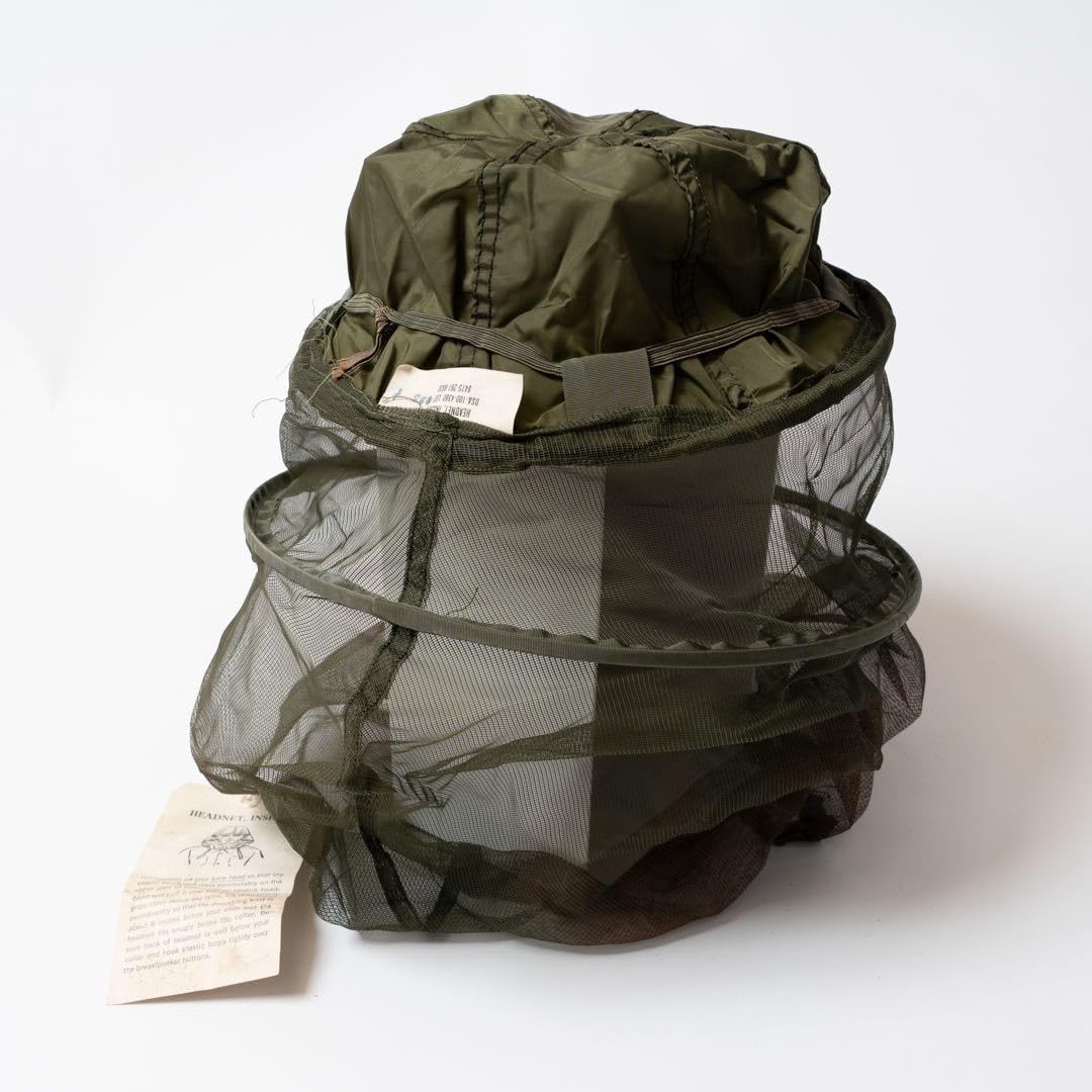 米軍実物　ジャングルハット　モスキートネット Amazon.co.jp: 60s 米軍 実物 HEADNET INSECT 防虫ネット