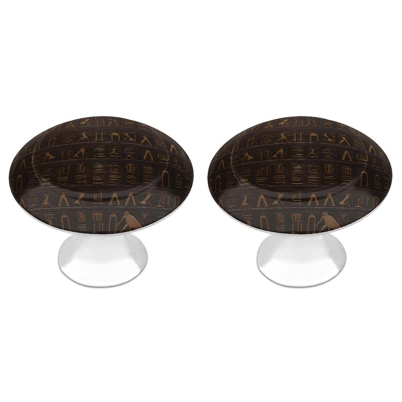 Vstadank Style Ancient Egyptian Hieroglyph Cabinet Knobs Round Wardrobe Pulls Simple Drawer Handles With Screw Aluminum Alloy Closet Door Pull Modern Cabinet Hardware For Dresser Drawers 2 Pack