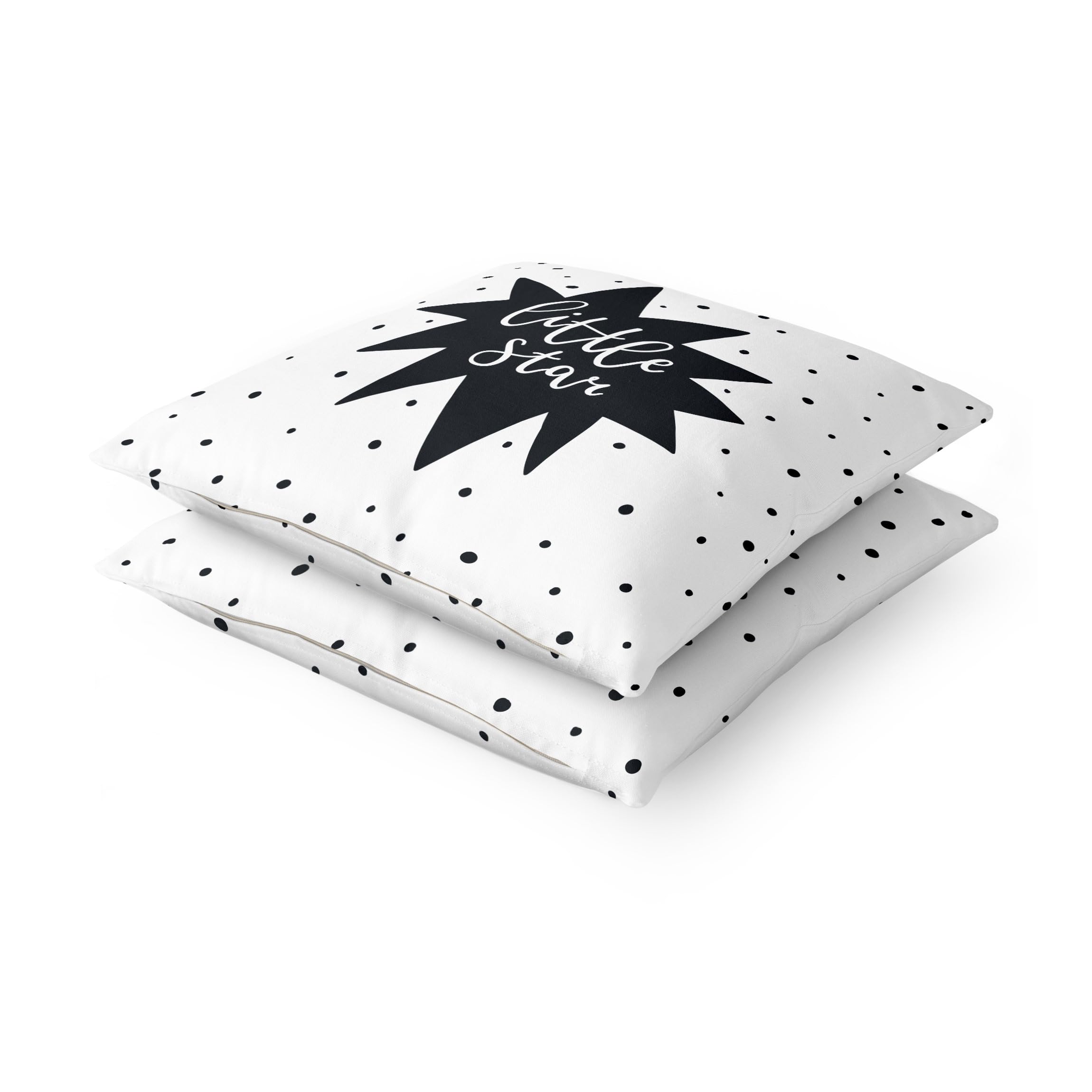 Deko Kissenhülle 2er Set drinnen/Indoor waschbar Sprüche ohne Füllung Zierkissen - Made in Germany - Punkte Bezug schwarz Weiss Sofakissen Indoor Sofa Bett 1148