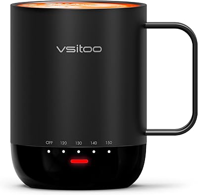 Tasse Auto-chauffante Rechargeable, Acier Inoxydable, Chauffe En 5 Min, 14 Oz (414 Ml), HSC07K