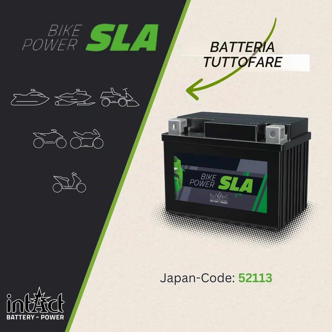 intAct - BATTERIA GEL PER MOTOCICLI | Batteria con +30% di potenza di avviamento. Per moto, quad, trattorini | Bike-Power GEL12-9-BS, CTX9-BS, batteria da 12V, 8 AH (c20), 170 A (EN) | 150x87x105mm