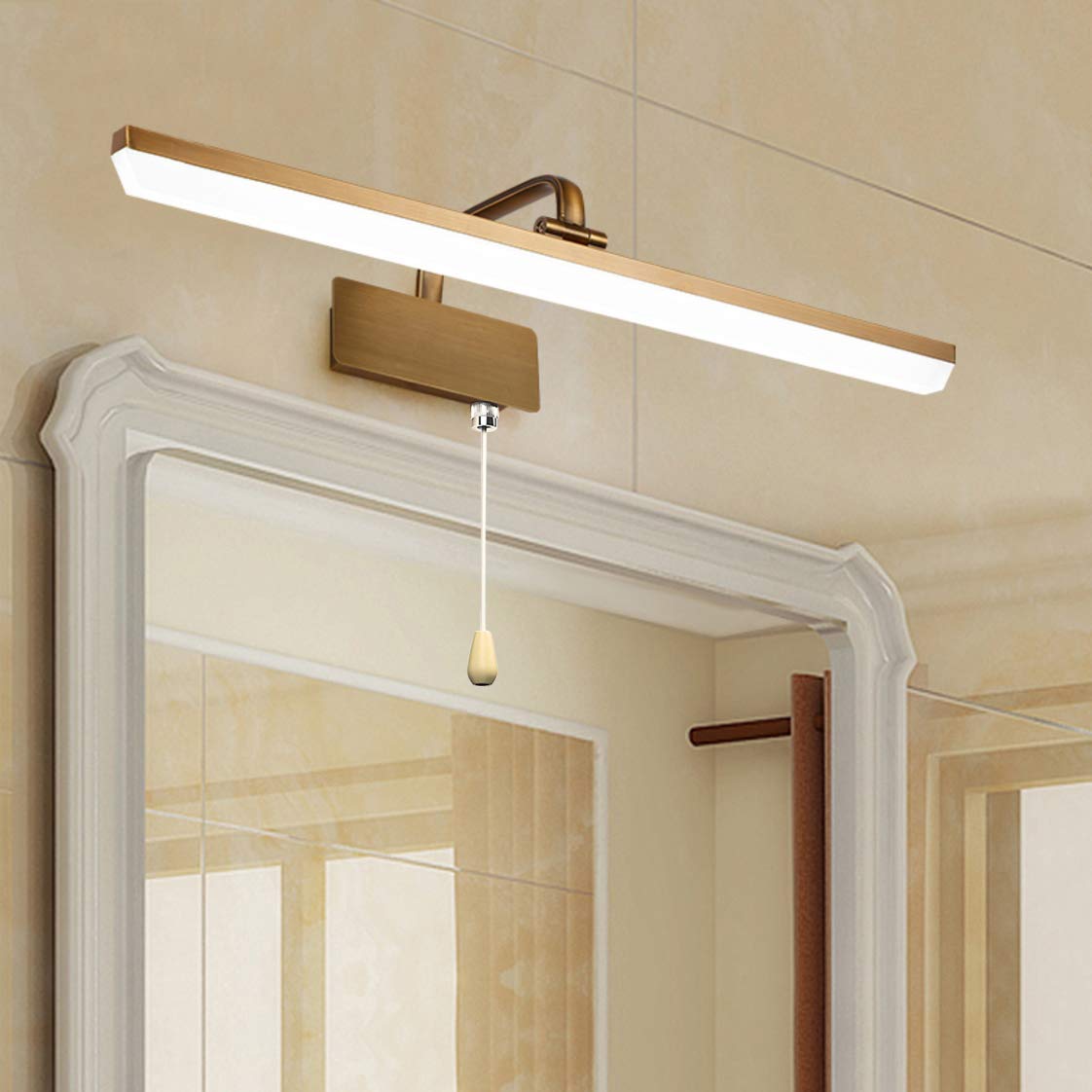 Luce specchio bagno, Lampade parete LED con interruttore, Luci specchio LED vintage Dimmerabili su apparecchi illuminazione specchi impermeabili Luce il trucco Luce anteriore specchio