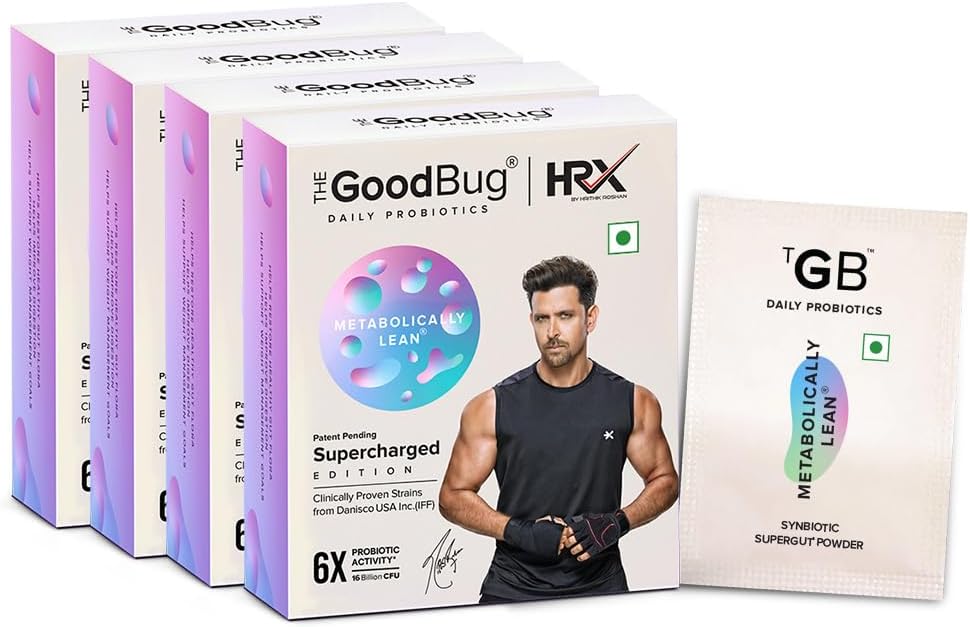 Metabolically Lean L-Carnitine Supplement for Men & Women, Probiotic & Prebiotic Supports Gut Health, Multi Strain Synbiotic Powder, 2.5 Bn CFU, 60 Days Pack