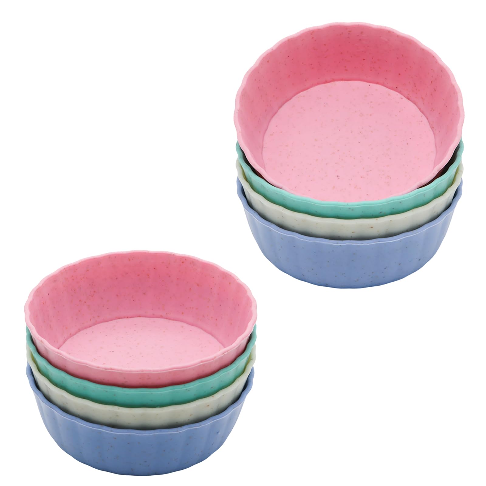 8 PCS Small Dipping Sauce Dish, Seasoning Dish, Wheat Straw Soy Sauce Dishes, Mini Dessert Bowls, Prep Bowls, Appetizer Plates for Ketchup, Soy, BBQ(Round)