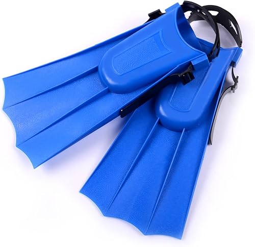 Aletas de natación para niños, 1 par de aletas cortas de buceo para niños, aletas de entrenamiento de natación ajustables de PVC, aletas ligeras