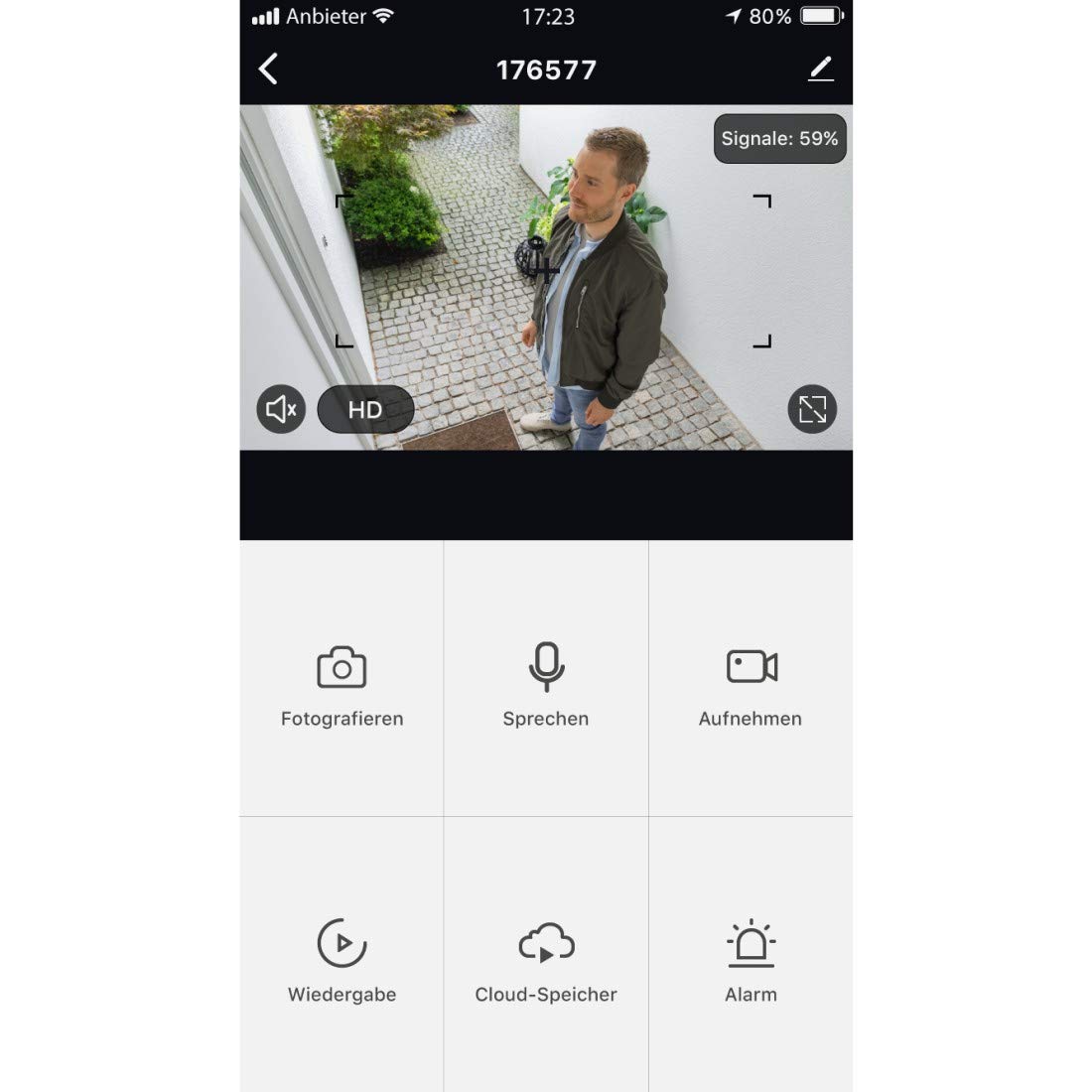 HAMA Kamera Zewnętrzna WiFi Full HD 1080p z Czujnikiem Ruchu, Noktowizorem, Komunikacją Dwukierunkową i Kompatybilnością z Google Assistant, Alexa