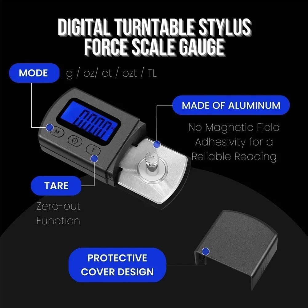 DollaTek Professional Digital Mini Stylus Force Scale Gauge Tester 0.01g LCD Blue for Tonearm Phono Cartridge Jewelry Balance