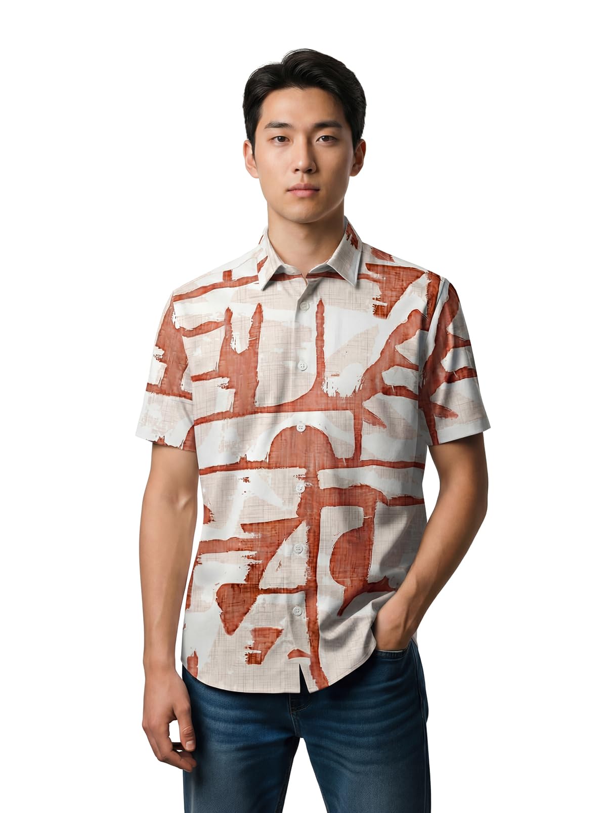 Trendy Regular Fit Cotton Blend Printed Casual Half Sleeve Shirt for Men | Stylish Mens Casual Shirts | Shirts for Men-image-19