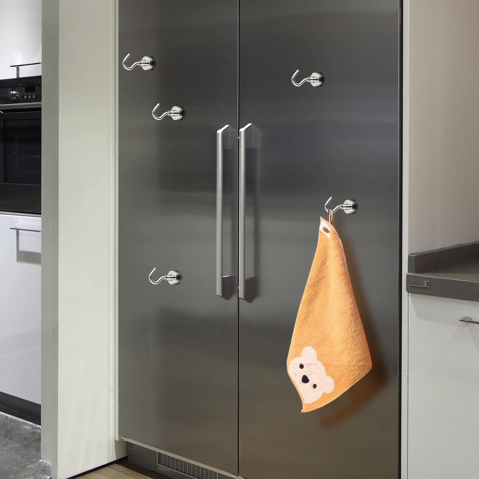 Set 10 Ganci Magnetici Ultra Forti Al Neodimio – Argento, Per Cucina, Ufficio, Frigorifero E Armadietti