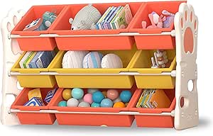 Beauenty Multi-Bin Kids Toys Organizer, Large Capacity Toy Storage ...