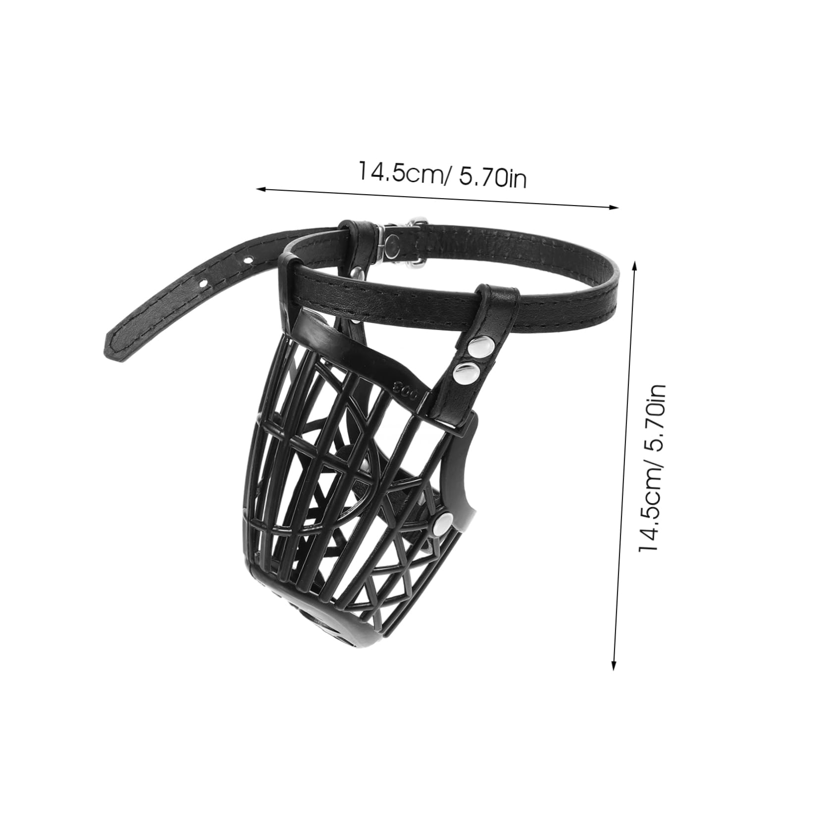 Toddmomy 1 Set Adjustable Dog Muzzle with PU Leather Strap Breathable Plastic Mouth Cover for Bite Barking and Chewing Comfortable Fit for Various Dog Black