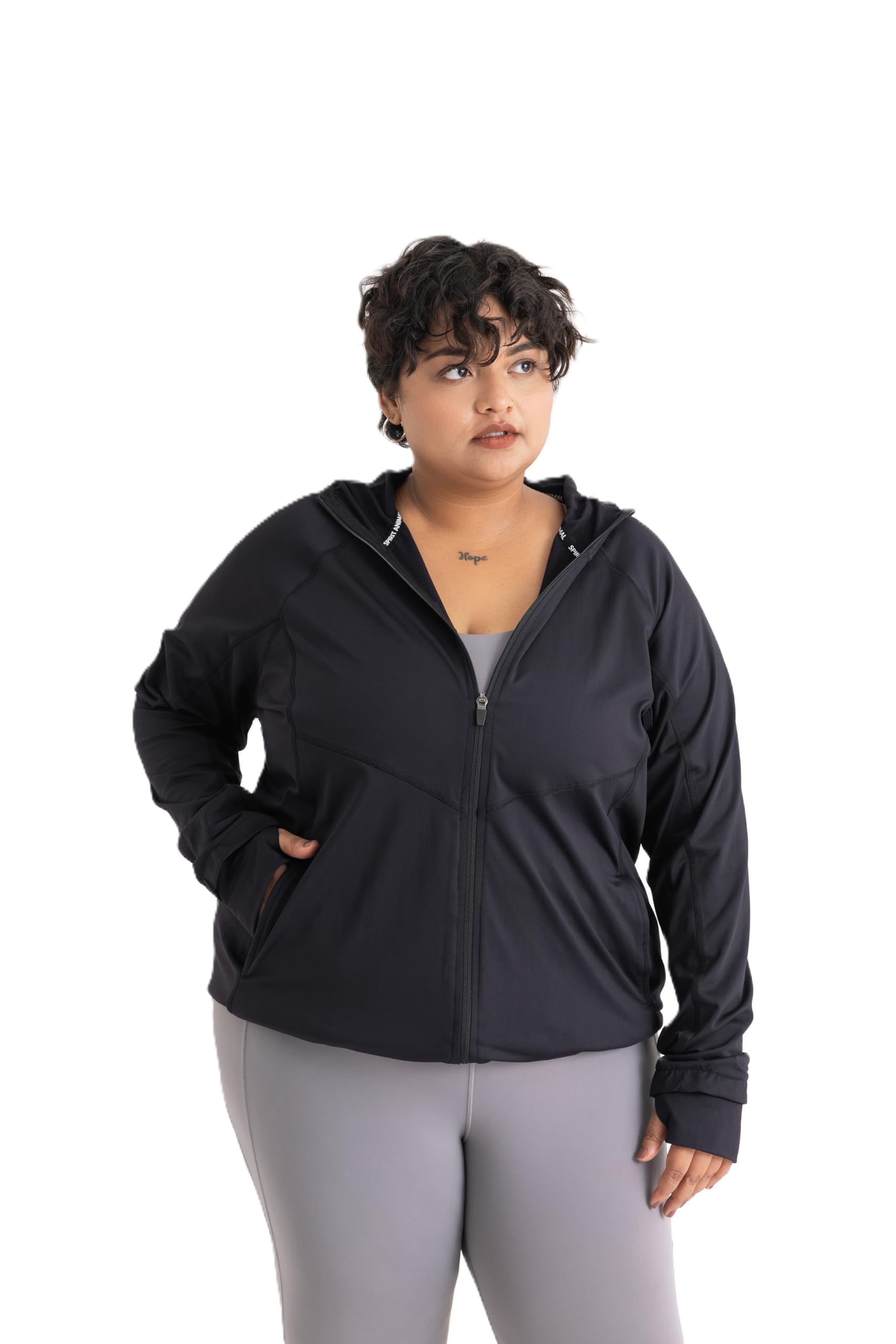 spirit animal Plus Size Jacket for Women | Jacket for Women Stylish | 100% Cotton Jacket for Summer | Hooded Jacket | Stretchable Jacket | Relaxed Fit | Western Jacket with 2 Side Pockets-picture-10