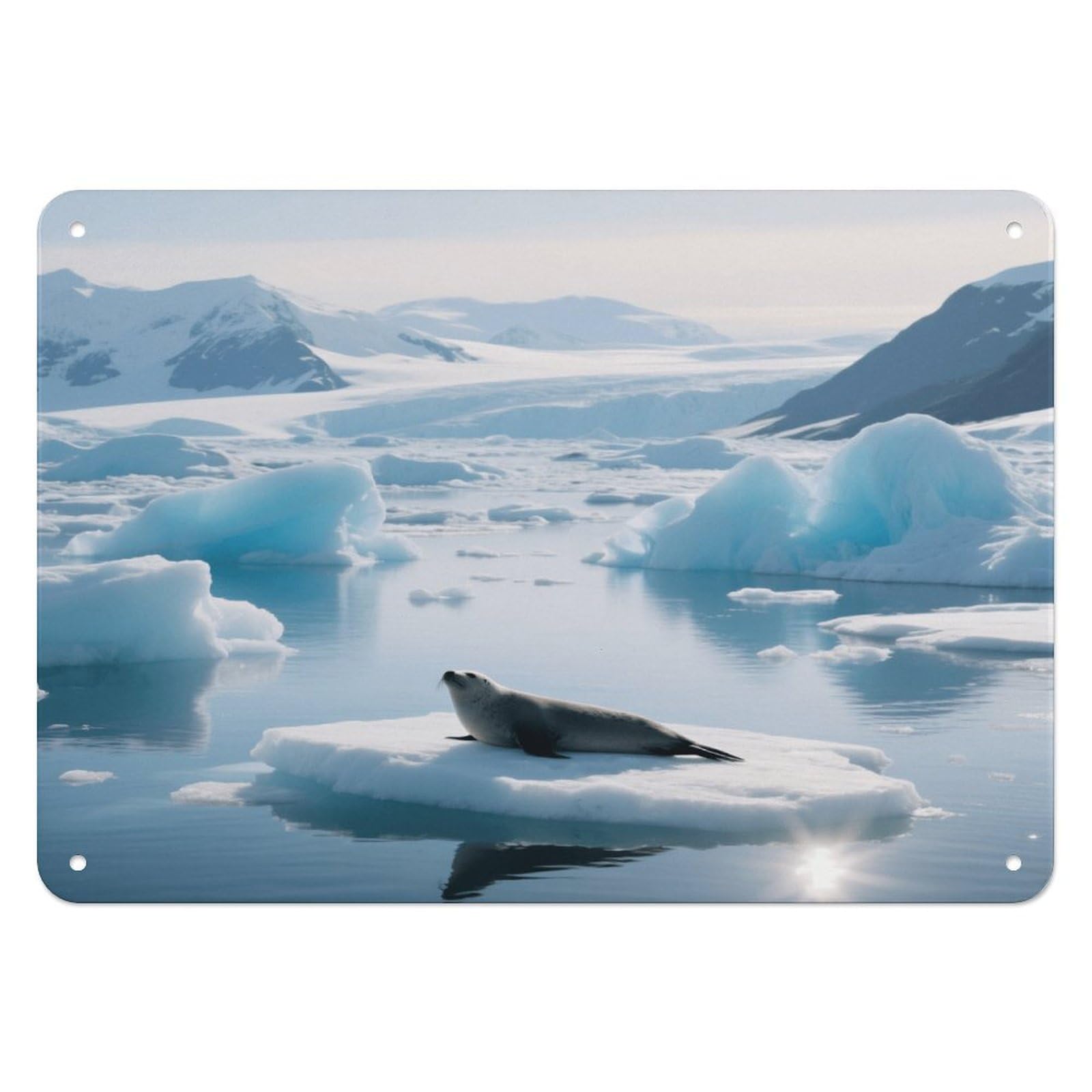 Fekiloot Style Glacier Fjord Iceberg Wall Decor Iron Painting Metal Sign