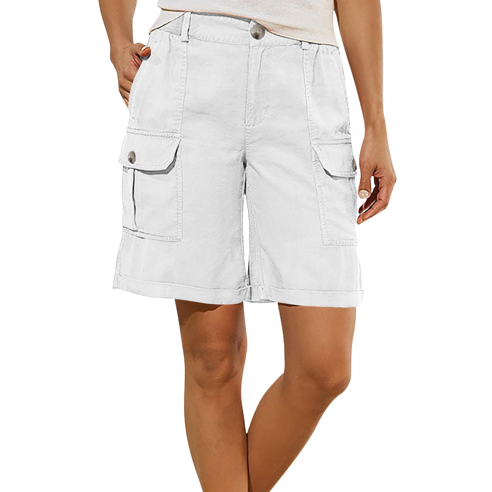 Short en lin à jambe large de qualité supérieure coupe fluide