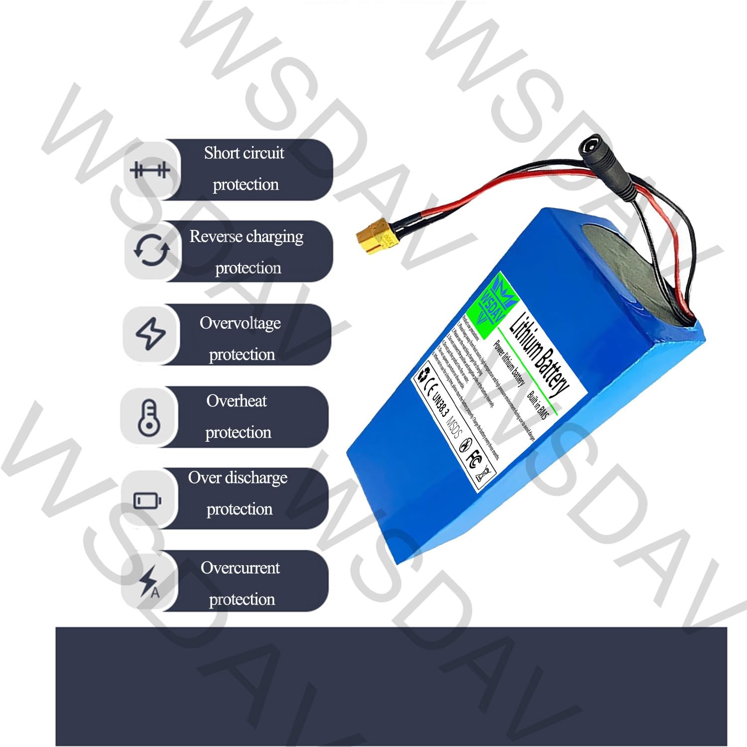 Batería para Bicicleta eléctrica de 36 V, batería para Patinete eléctrico de 10 Ah y 12 Ah, Paquete de baterías de Litio con Cargador para ciclomotor y Bicicleta.,36v12ah