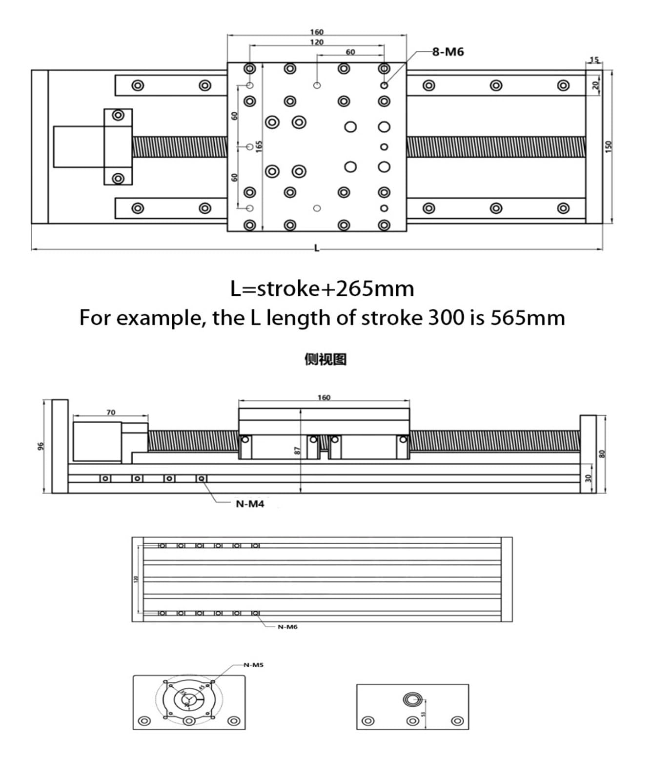 Table de module d'actionneur d'arbre linéaire manuel CNC, vis à billes de