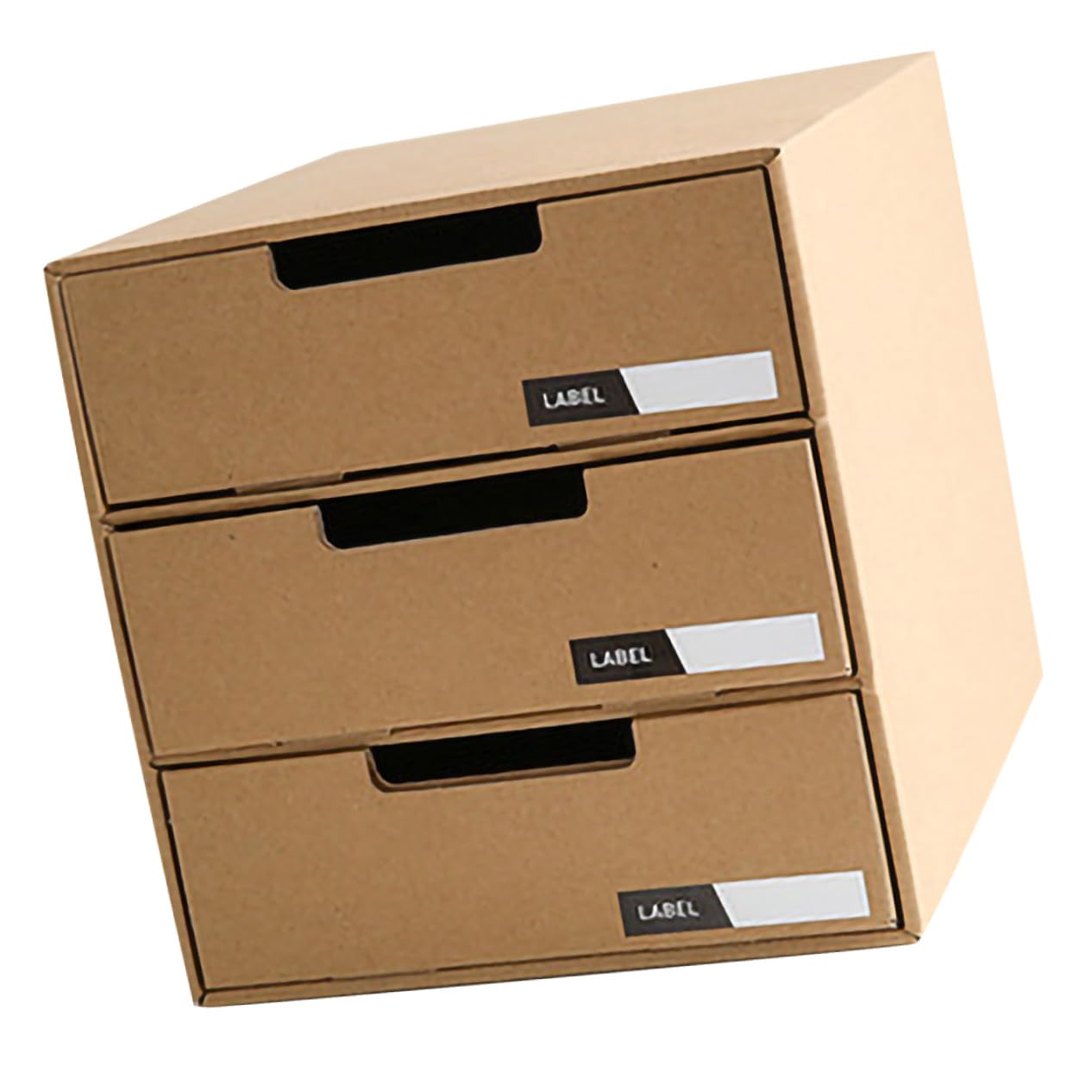 Gatuida Organizador de Papelería Cajones Deslizantes de Papel Beige para Escritorio, Caja de Almacenamiento Multifuncional para Oficina y Escritorio