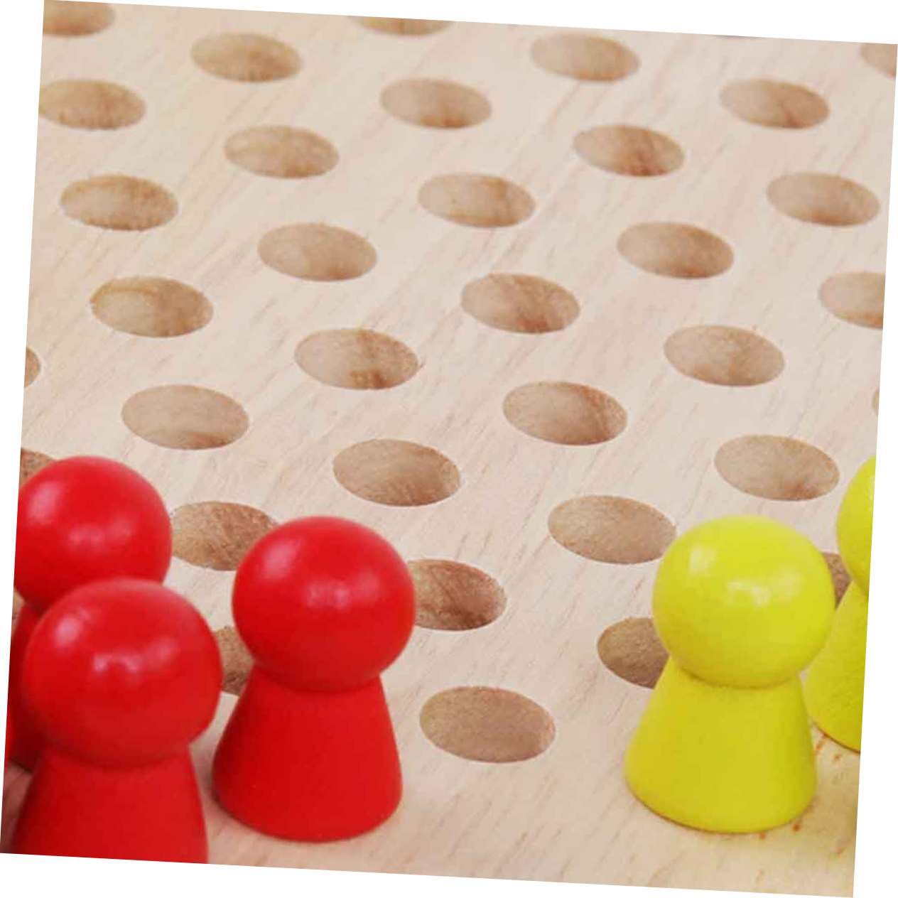 Dames Hexagonales en Bois 1 Pièce, Jeu pour Garçon et Filles et Adultes