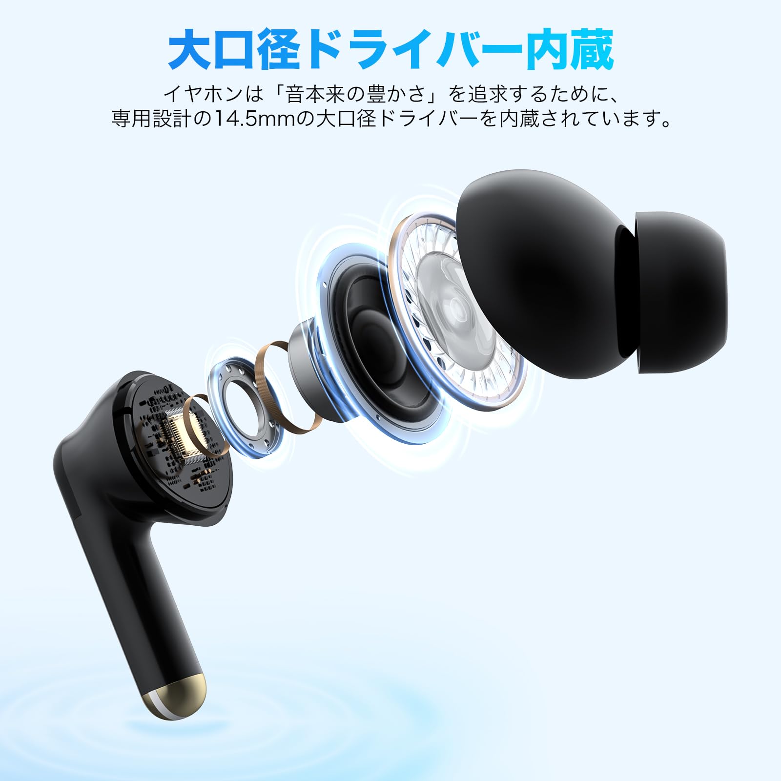 Amazon.co.jp: イヤホン bluetooth ワイヤレスイヤホン 38時間の