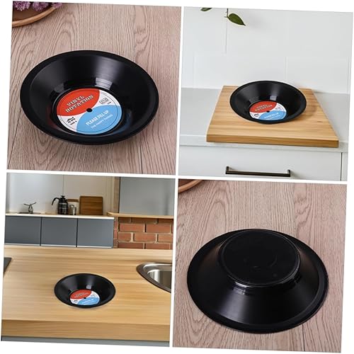 Miniatura 3 de Juego de cuencos de almacenamiento de discos de vinilo, cuencos de plástico vintage para frutas y postres, suministros de fiesta de música retro