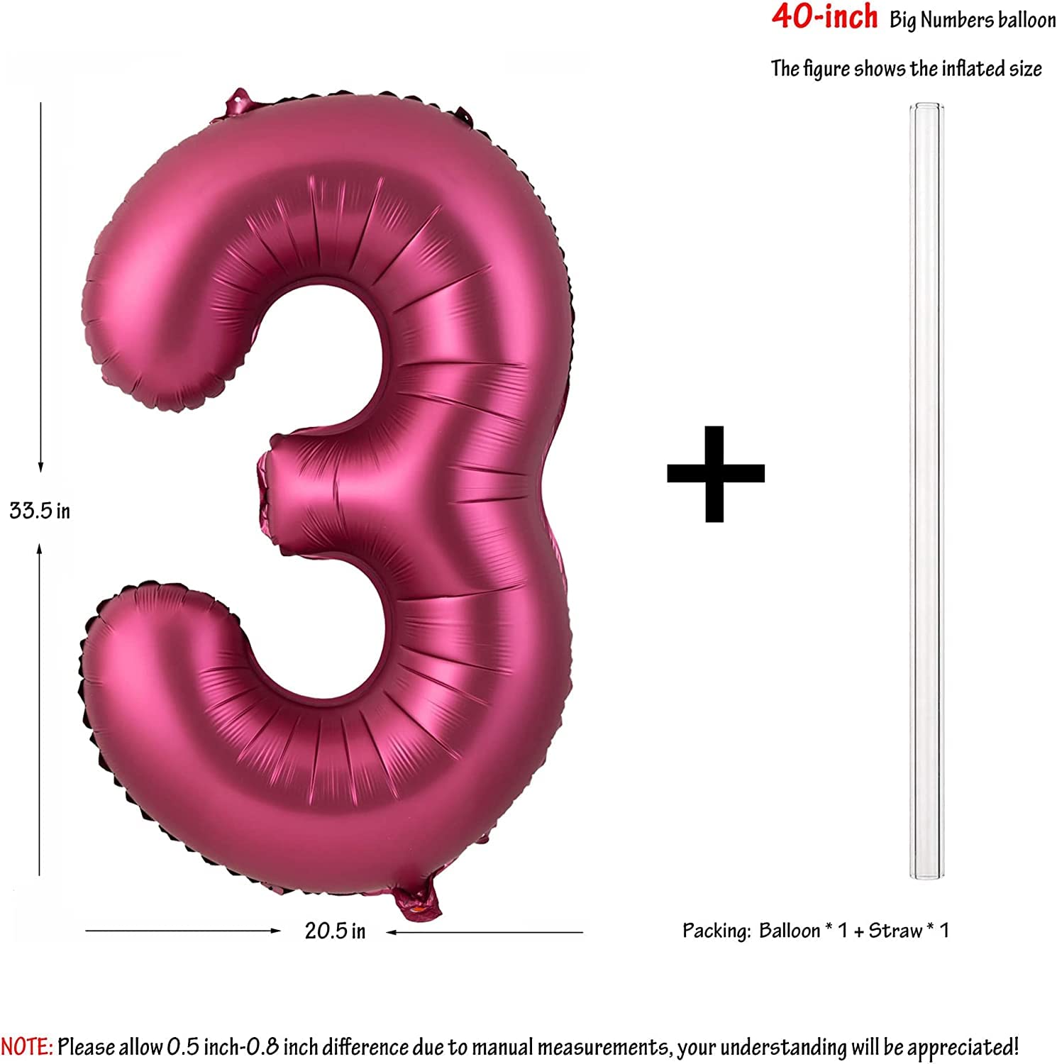 Red 0 balloon 40 Inch Giant Helium Foil Number 0 to 9 Red Balloon Birthday Wedding Party Digital Decorations (Number 0) — view 156