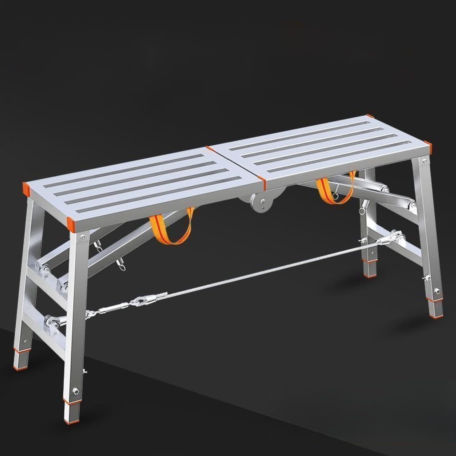 Plataforma de trabajo plegable y escalera de andamio regulable con patas de goma