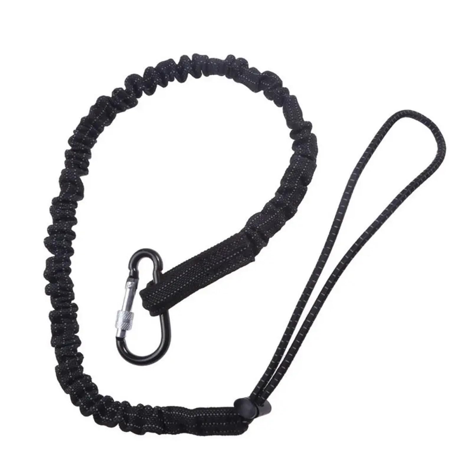 Outdoor Tie Down Rope, Bungee Cords With Hooks Extendable Lanyard With Buckle Strap Elastic Multicolor(Black)