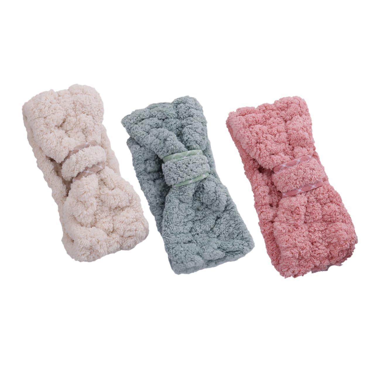 Beavorty 9stücke Teiliges Fleece Haarband Für Damen Elastisches Sport Und Spa-stirnband Mit Schleifen-design Für Yoga Gesichtswäsche Und Make-up Farben Zufällig