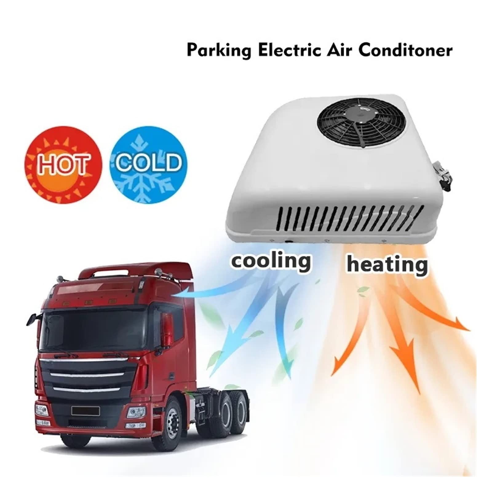 Wentylator wyciągowy, Elektryczny Klimatyzator Samochodowy RV Parking Ac 24V Ogrzewanie I Chłodzenie Dla Przyczepy Kempingowej Samochód Kempingowy Ciągnik do łazienki, kuchni