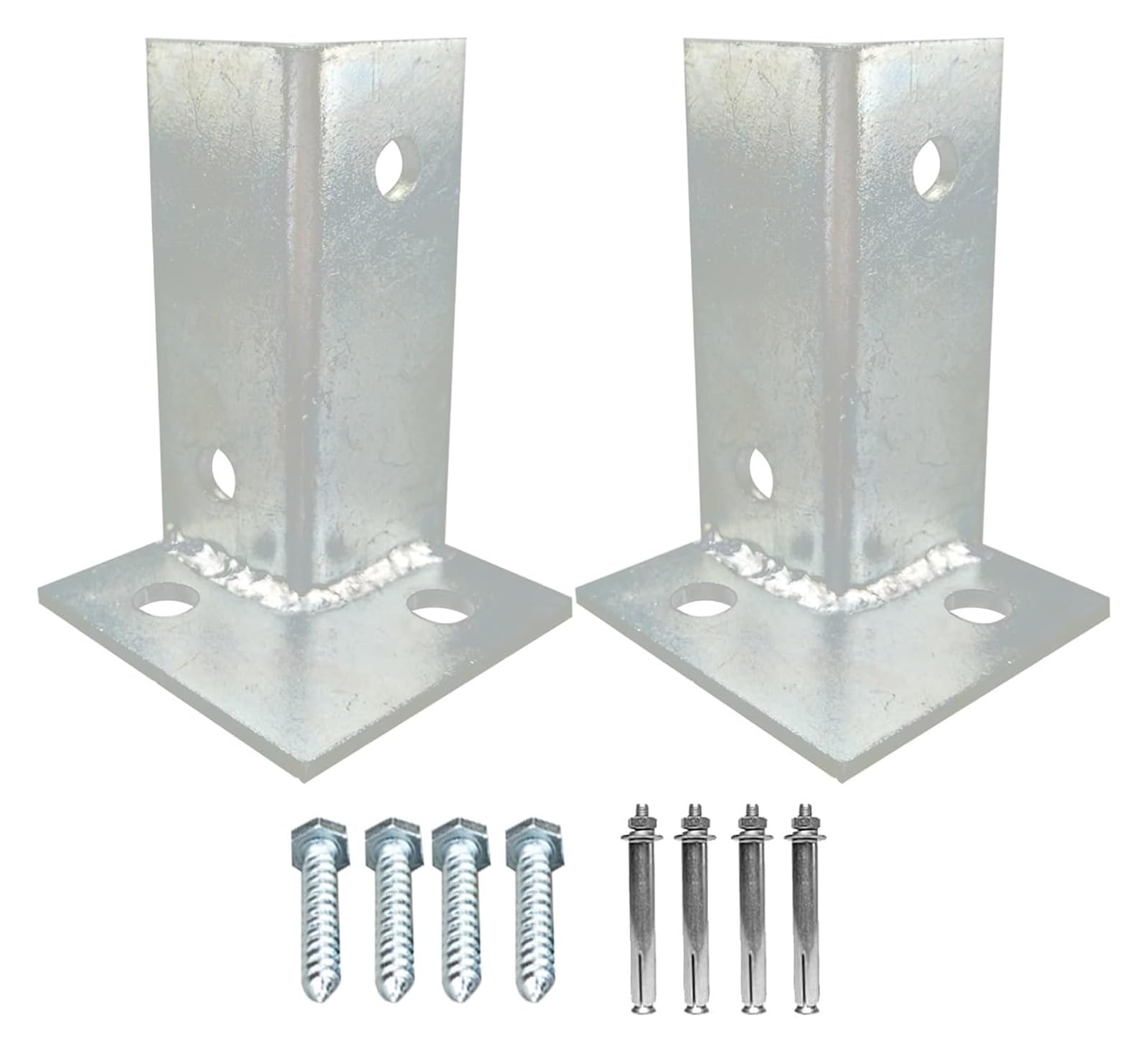 Fence Posts， Inner Size 2.8in x ., Stainless Steel Post Anchor, Deck Base, Support(2 Pcs)