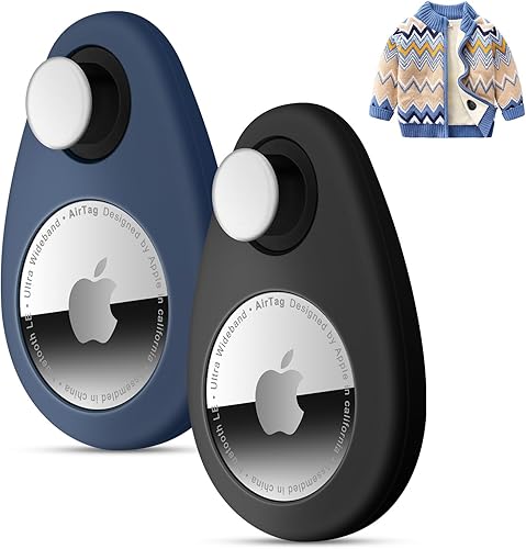 Paquete de 2 soportes para Airtag para niños, funda de rastreador GPS, funda de silicona antiextracción con pasadores, adecuado para niños,