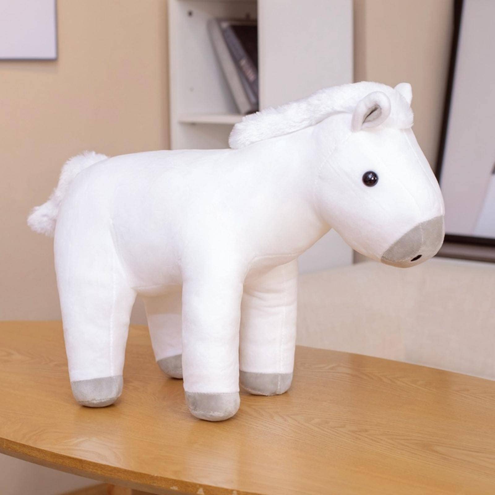 Amazon.co.jp: シミュレーション馬ぬいぐるみ立ち姿勢白ポニー人形