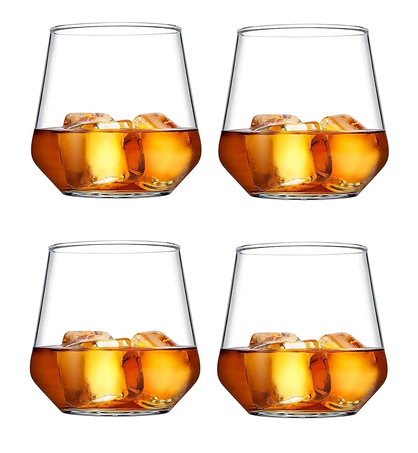 ROSEFINCH Premium Whisky Glass Crystal Barrel Whisky Glass Set Barware for Scotch, Bourbon, Liquor and Cocktail Drinks 370 ml Scotch, Vodka, Liquor, Alcohol, Juice, Water Drinks Transparent Set of 6