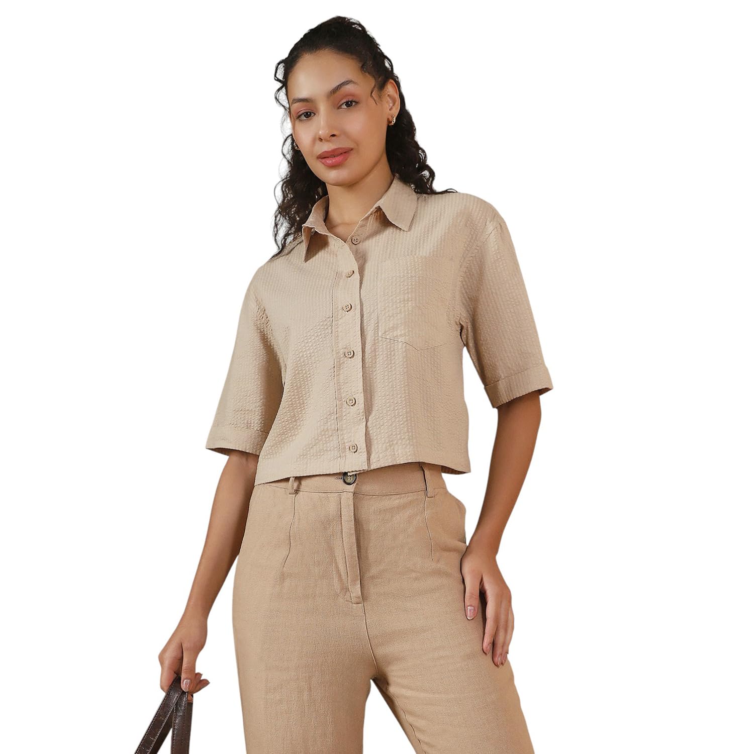 fyltr Women's Crop Top - Textured Top | 100% Cotton | Soft & Comfortable | Tops for Women | Shirts for Women-picture-29