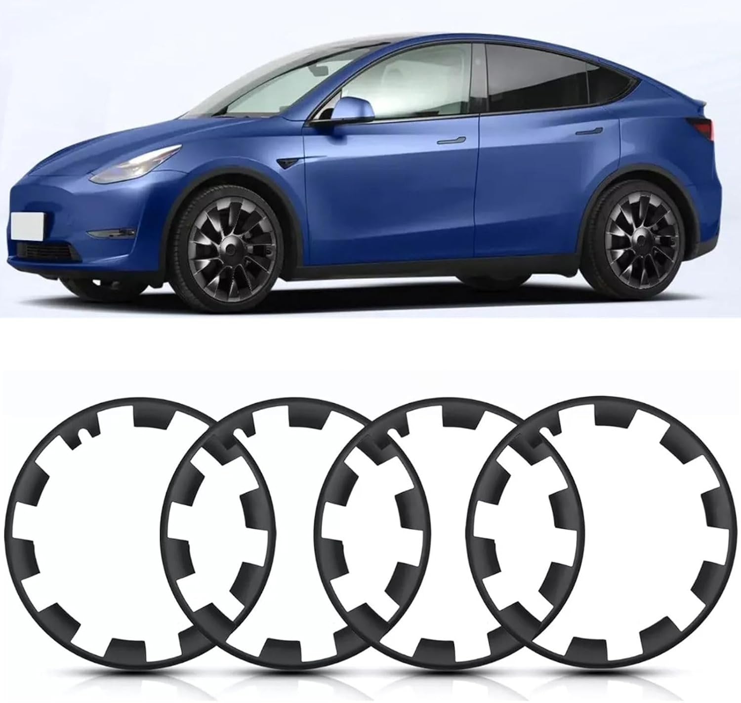 20 Inches Wheel Rim Protector for Tesla Model Y 2019-2024 ABS Rim Hubcap Rim Guard Wheel Covers Car Protection Tire Trim Rings, No-Adhesive Easy Install, 4 pcs