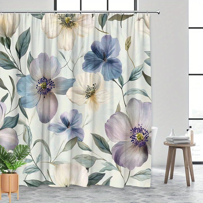 Rideau de douche en tissu polyester lavable de grande taille 200x210 cm