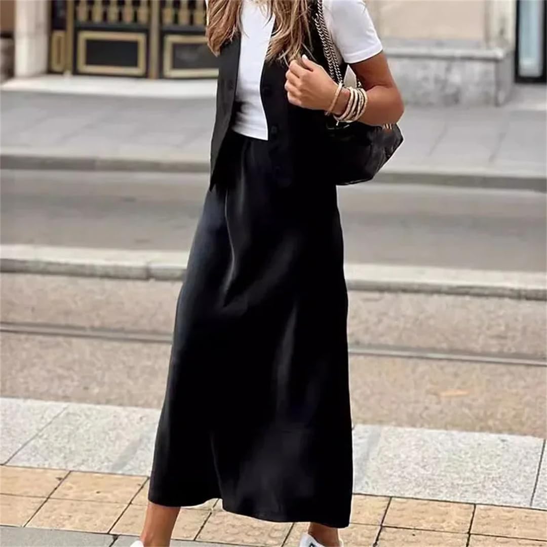 Gonne in raso a vita alta da donna Primavera Solido Drappeggiato Gonne estive Casaul Slim Long Party Gonne