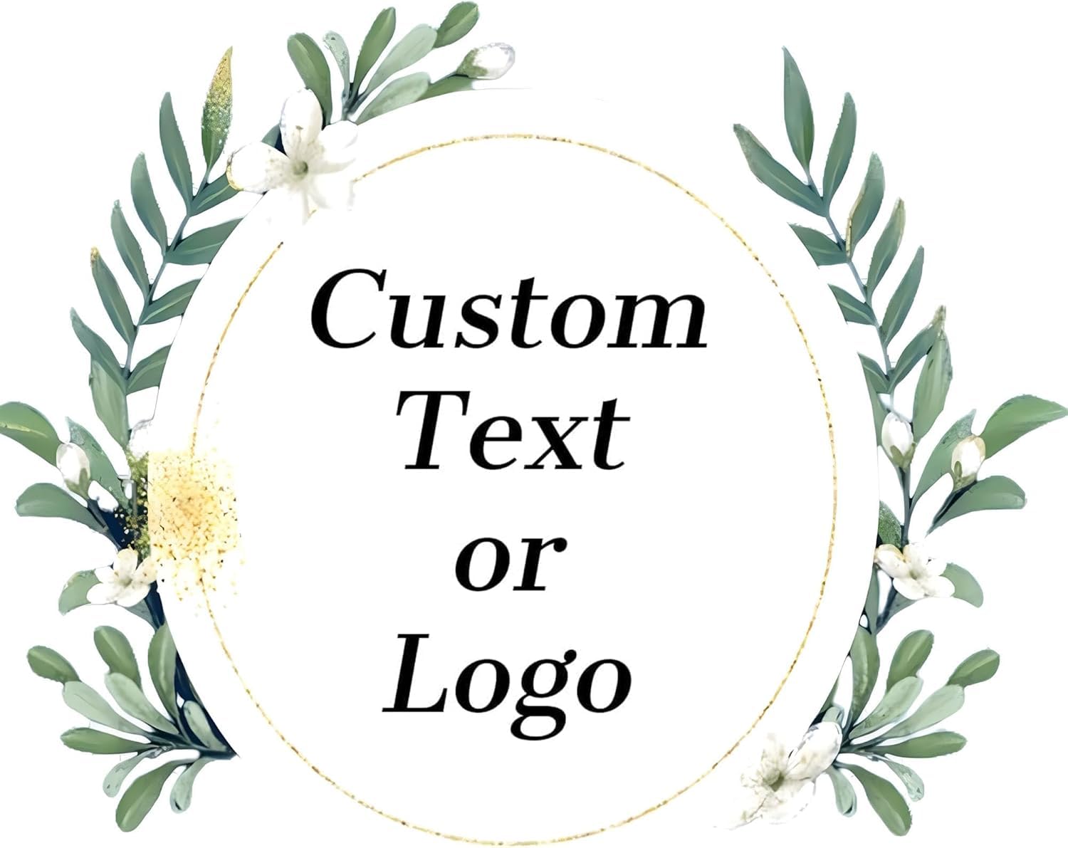 Custom Logo Stickers - Design Your Own Personalized Labels with Text, Image, & Photo - Waterproof, UV Protected, Fade & Heat Cold Resistant - Pack of 100 (Wreath 8, 51mm) โ image 1