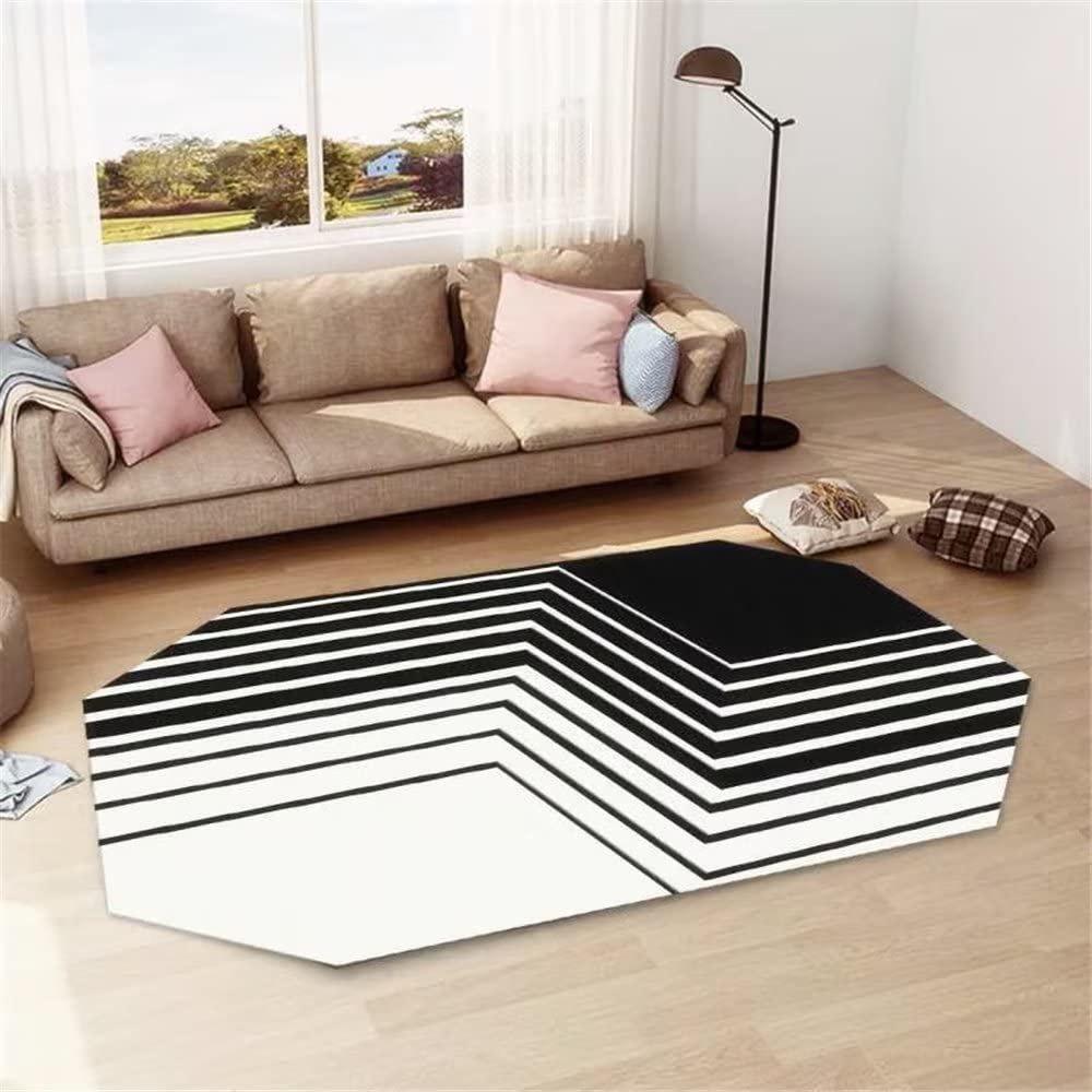 Tapis chambre 160x230cm gris ovale grand tapis de salon moderne à rayures