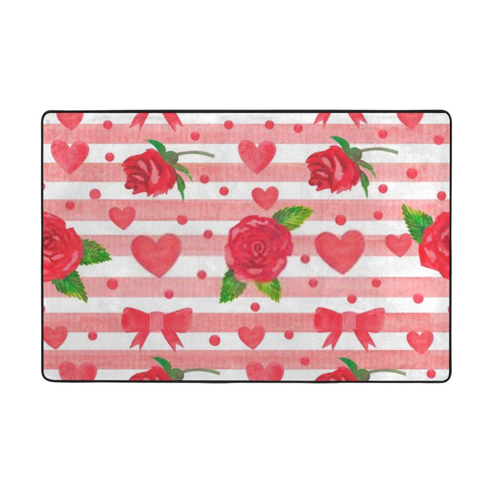 Tapis roses aquarelles lavable et ultra doux contre le sol froid du salon