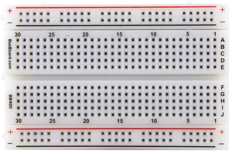 BB400 Placa de pan enchufable sin soldadura, 400 puntos de unión, 4 rieles de alimentación, 3,3 x 2,2 x 0,3 pulgadas (84 x 55 x 9 mm)