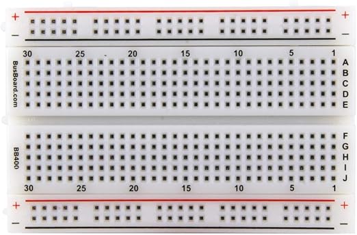 BB400 Solderless Plug-in BreadBoard, 400 tie-Points, 4 Power Rails, 3.3 x 2.2 x 0.3in (84 x 55 x 9mm)