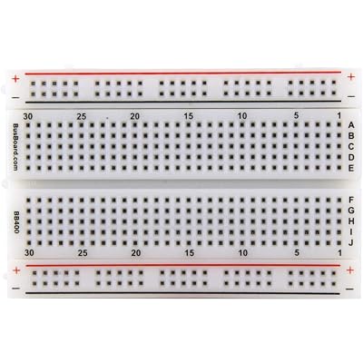 BB400 Solderless Plug-in BreadBoard, 400 tie-Points, 4 Power Rails, 3.3 x 2.2 x 0.3in (84 x 55 x 9mm)