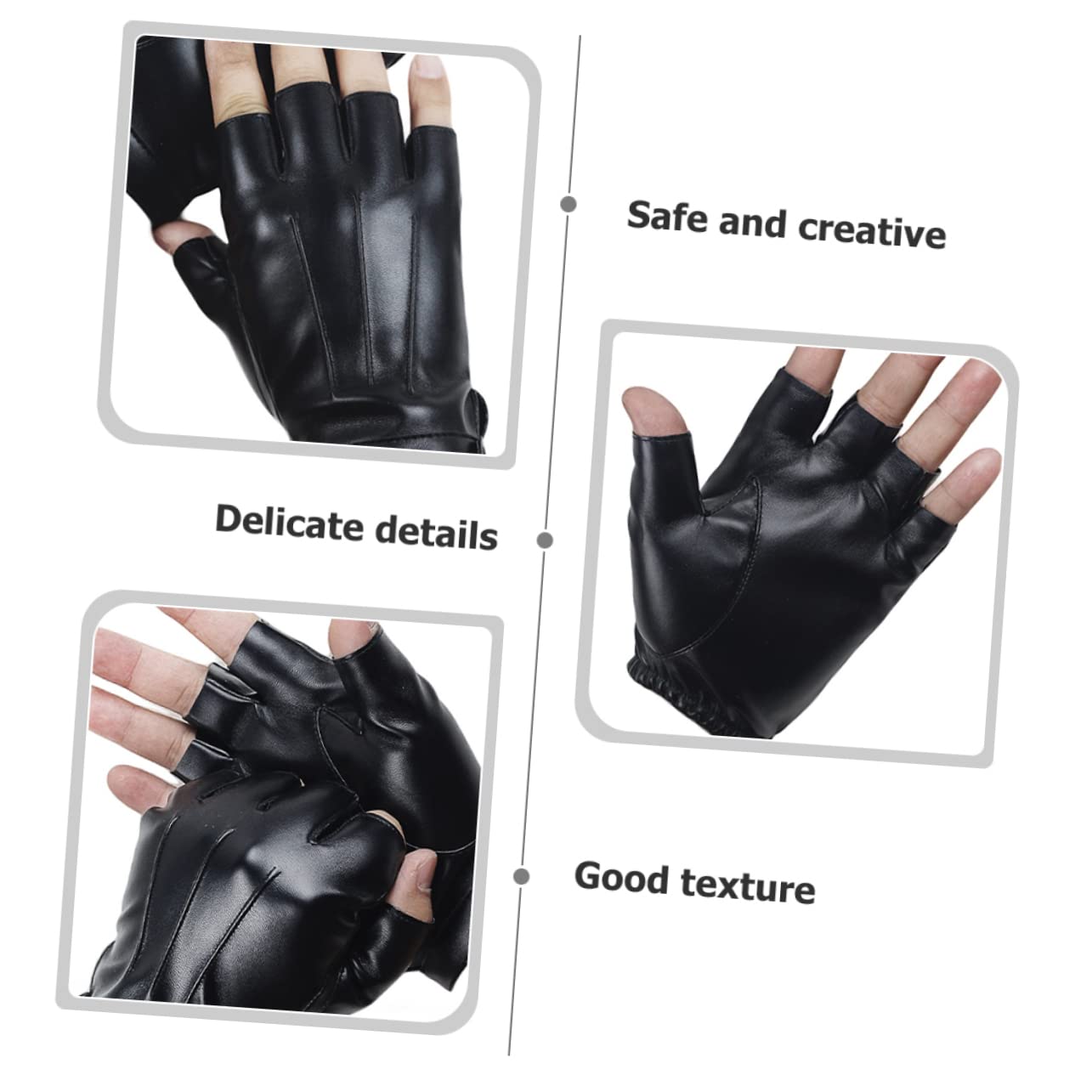CORHAD 1Pair Leather Riding Gloves Half Finger Bike Gloves for Outdoor Fitness Durable Comfortable Design Non Slip Performance for Cycling Fishing Present for Friends and Family