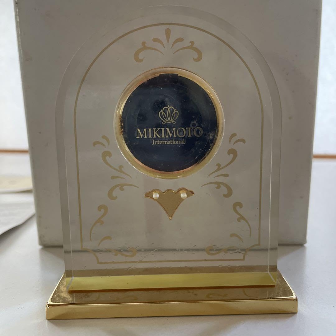 【美品】MIKIMOTO クオーツクロック MIKIMOTO ミキモト クオーツクロック 置き時計 ガラス パール