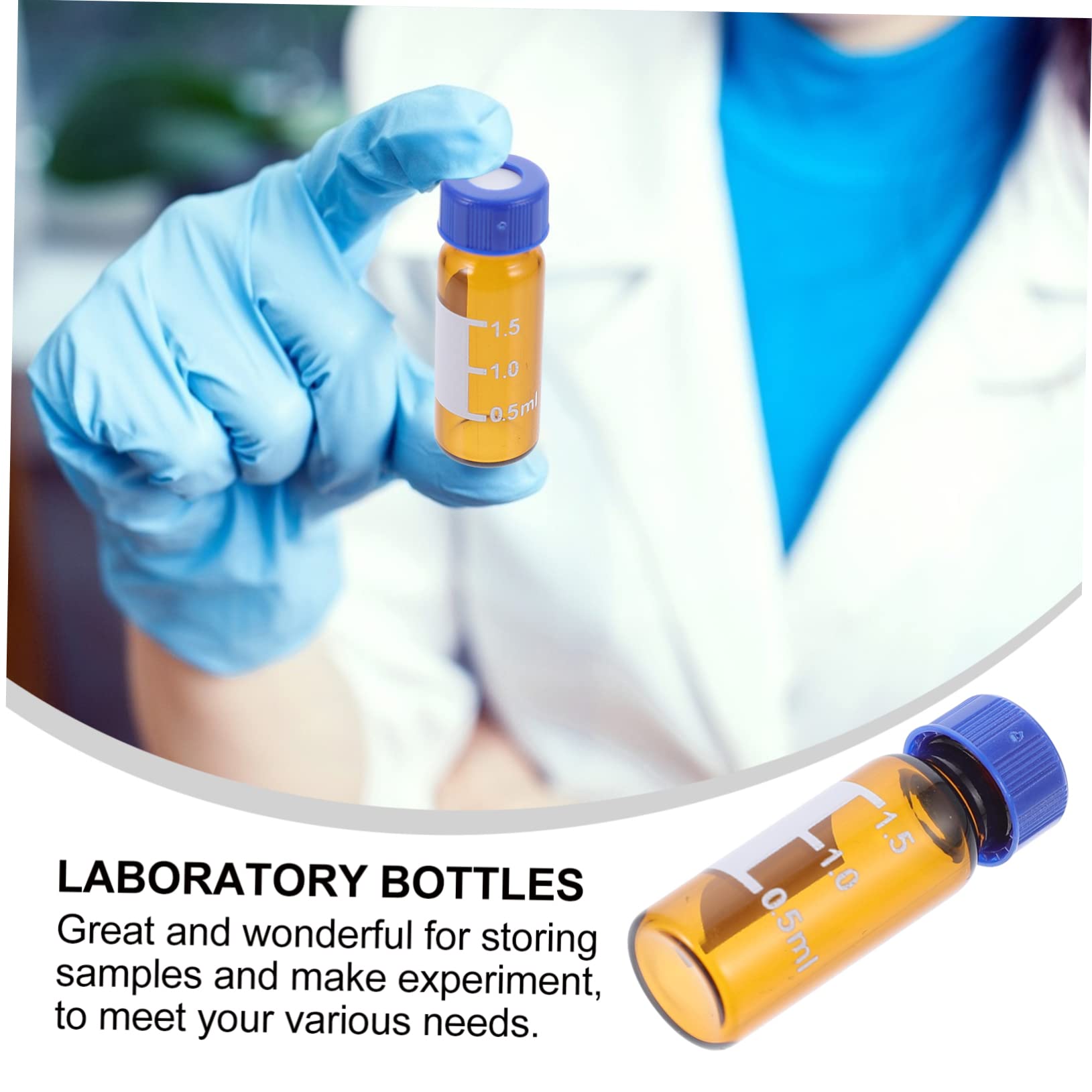 Cabilock 100Piezas de Vidrio Transparente para Muestras Pack Tapa y Diseño Espacio para Laboratorio y Experimentos