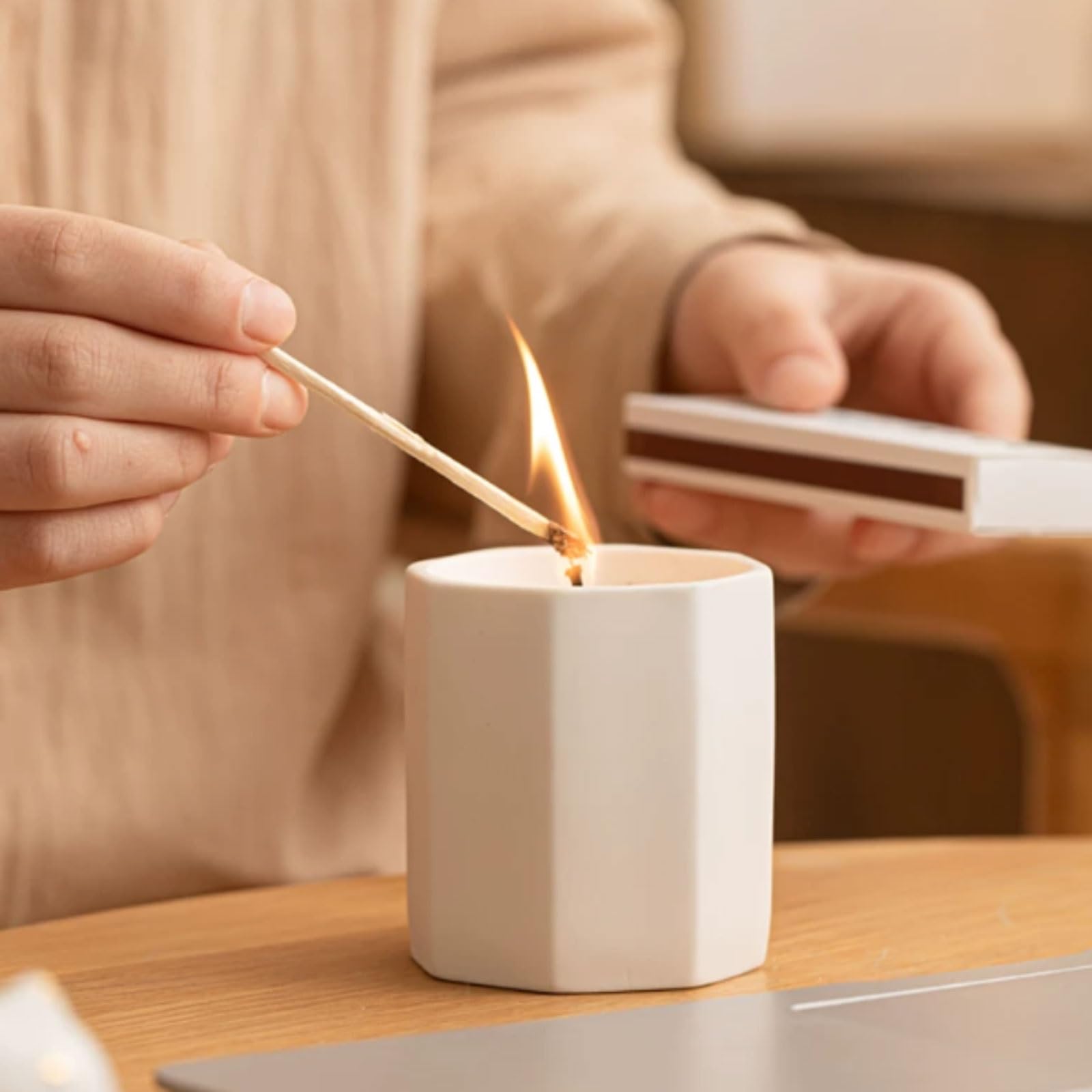 Wykwintne świece ceramiczne Osmanthus, wielokrotnego użytku świece w słoiku, nowoczesna świeca aromaterapeutyczna, długotrwałe czyste spalanie dla domu pachnące meloso