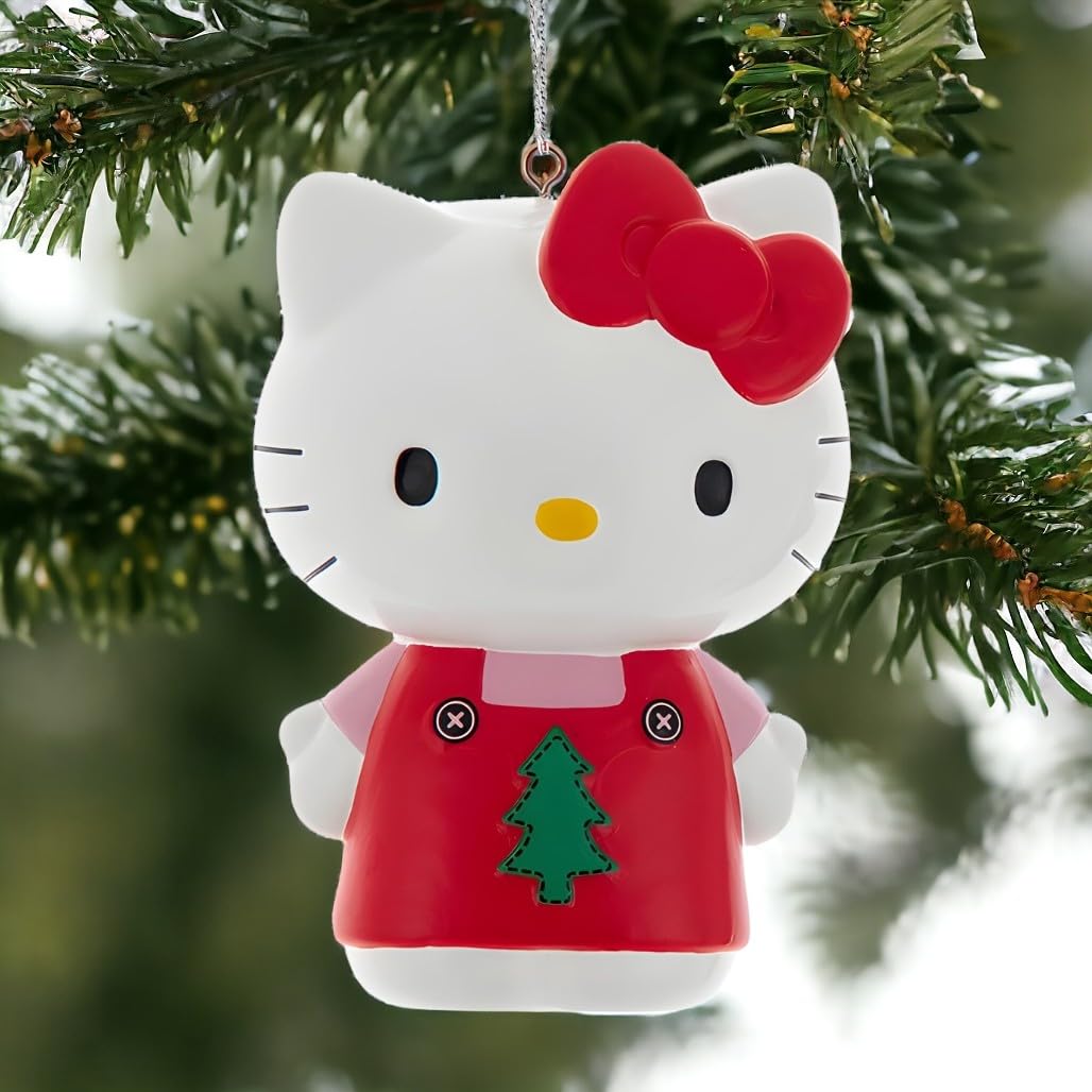 Amazon.com: Kurt Adler Hello Kitty with Tree Ornament, 3.5